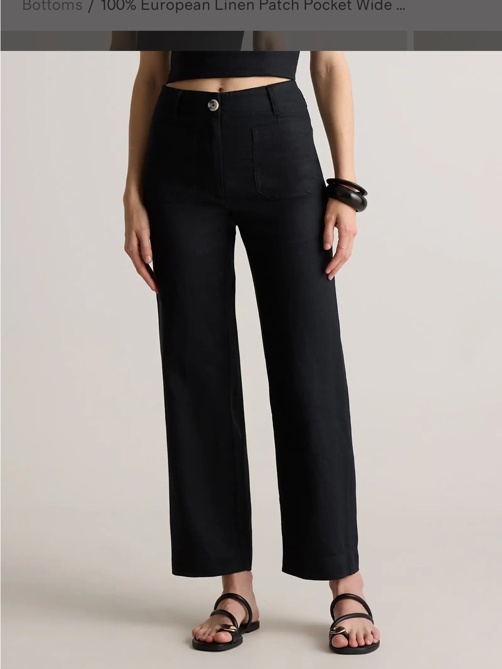 Quince Black Pants, wide leg crop Tags attached
